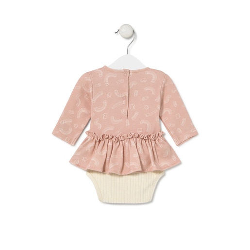 Bodysuit with skirt in Arc pink
