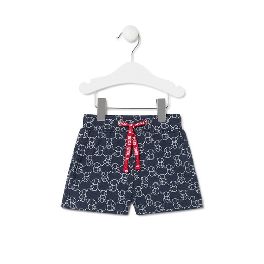 Tous - BoyS Bold Bear Bermudas In Casual Navy Blue - Bavlna