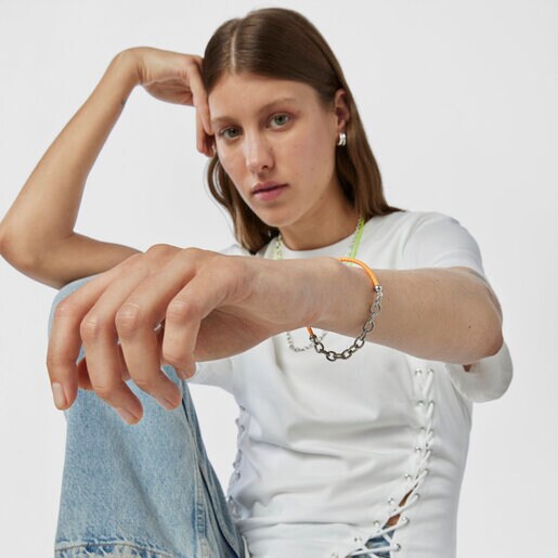 オレンジカラーの伸縮性ブレスレット TOUS Beach Elastic