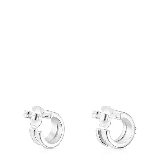 Silver TOUS Fellow Double-hoop earrings