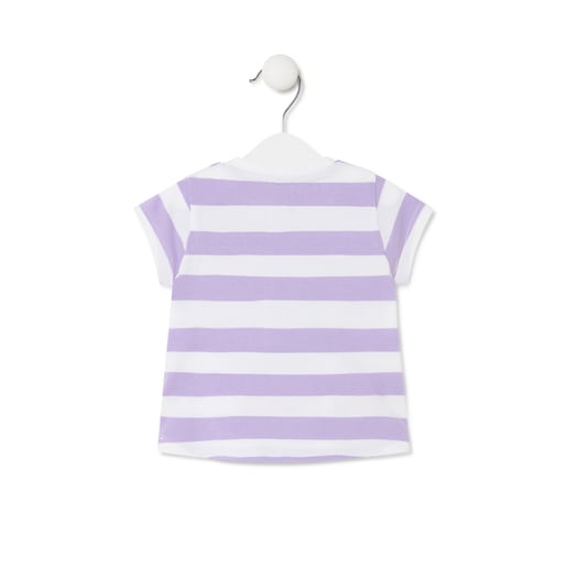 Camiseta de niña a rayas Casual lila