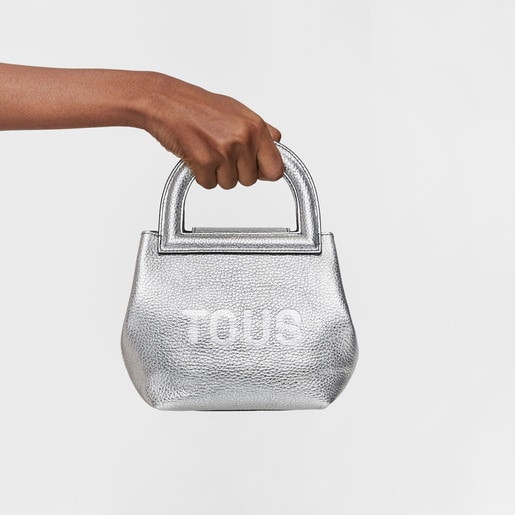 حقيبة كتف TOUS Dora صغيرة الحجم من الجلد باللون الفضي