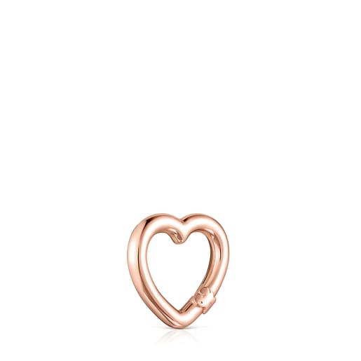 Anilla pequeña corazón con baño de oro rosa 18 kt sobre plata Hold