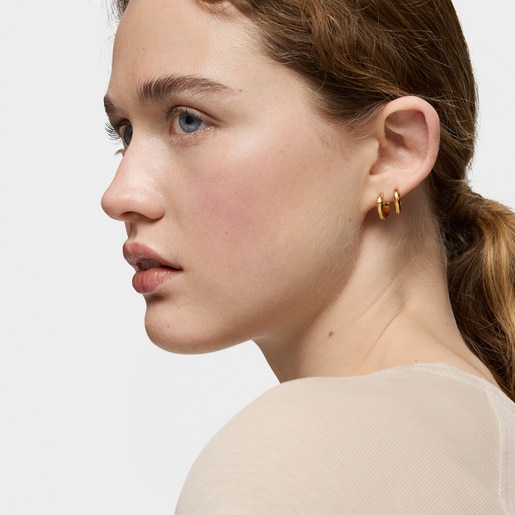 Silver Vermeil TOUS Basics bear Hoop earrings