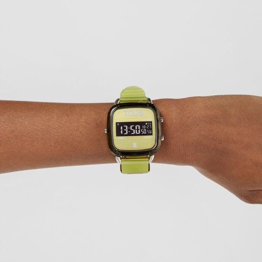 polycarbonate Digital watch with silicone strap D-Logo Fresh