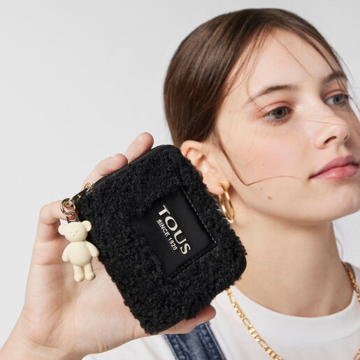 Черный кошелек для мелочи Amaya Warm среднего размера