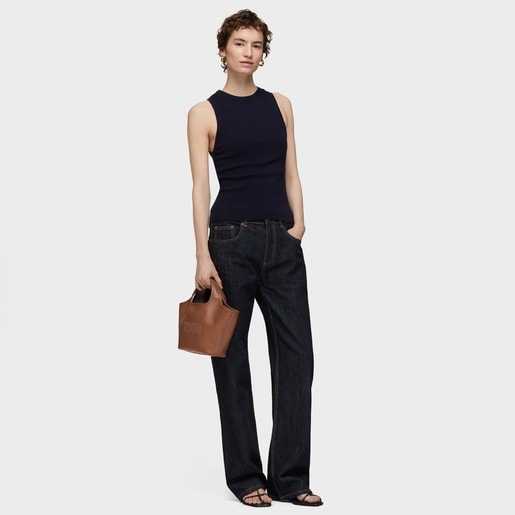 Medium camel-colored leather Tote bag TOUS Lirio