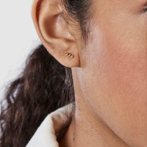 Золотые серьги Straight Color с драгоценными камнями