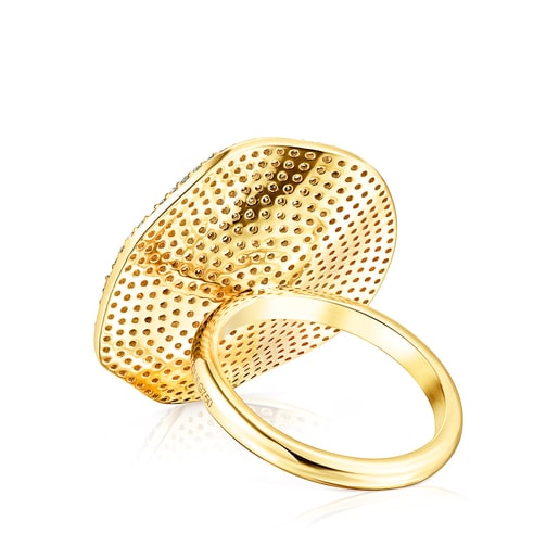 Gold ATELIER Nenufar Ring with yellow Diamonds