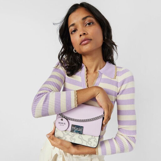 ベージュ＆モーブカラーのスモールクロスボディバッグ Kaos Legacy