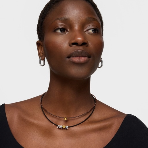 7 mm silver letter A Charm TOUS Mesh Tube