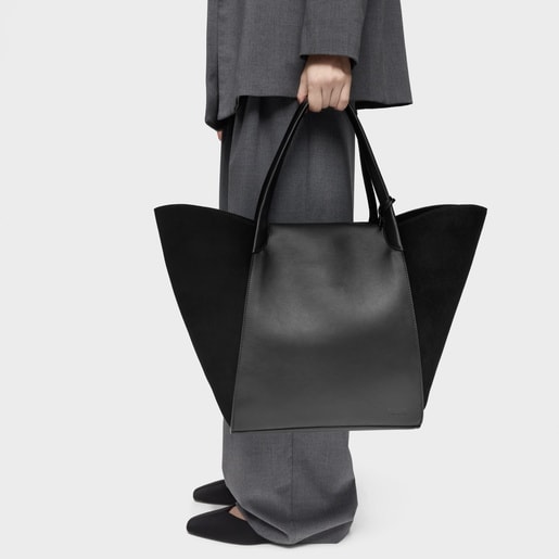 ブラックのラージトートバッグ TOUS Tulip