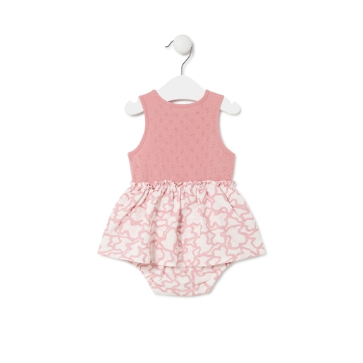 Baby bodysuit with skirt in Kaos pink
