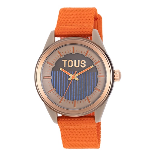 Montre analogique solaire orange Vibrant Sun