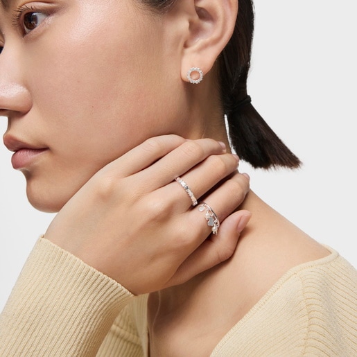 Silver TOUS Straight Ring with Bear motifs