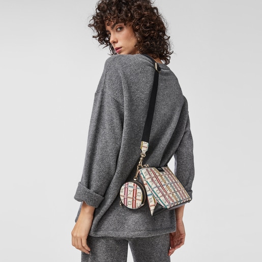 Bandolera Flat beige y negra TOUS Crossroad