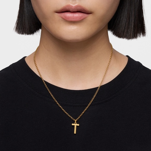 Medium 18kt gold plating over silver letter T Pendant TOUS Alphabet