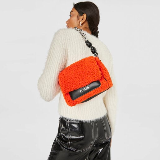 Bandolera pequeña naranja TOUS Empire Fur