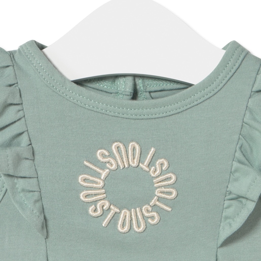 Baby bodysuit with ruffles in Classic mist