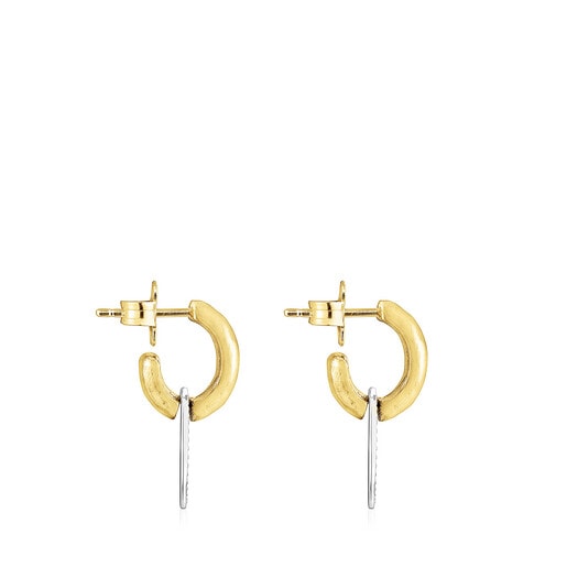 Short two-tone Oursin Earrings