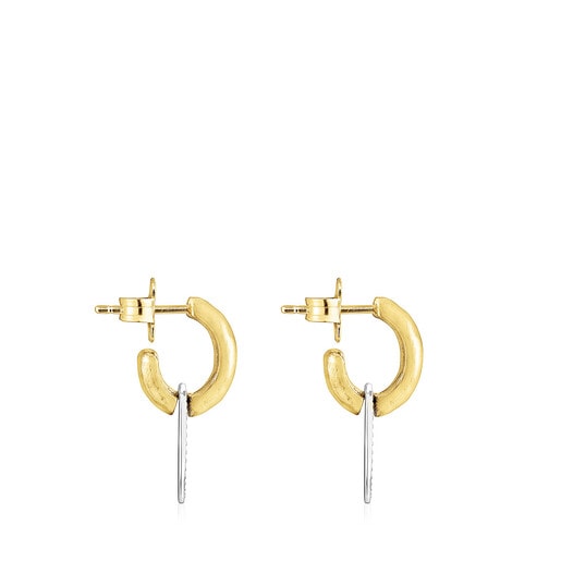 Short two-tone Oursin Earrings | TOUS