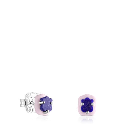 Pendientes de plata lapisl zuli y esmalte TOUS Vibrant Colors