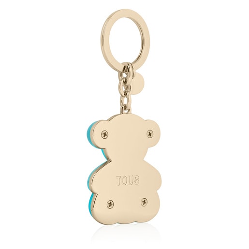 Turquoise half Key ring Bold Bear