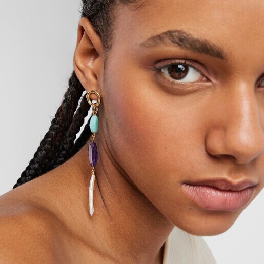 Dije Luz de oro con gemas y perla