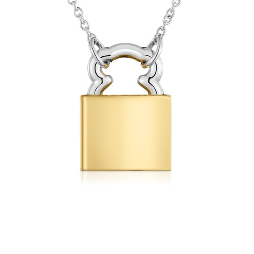 שרשרת במוטיב מנעול דובון 16 מ"מ בשני גוונים מקולקציית TOUS Unlock