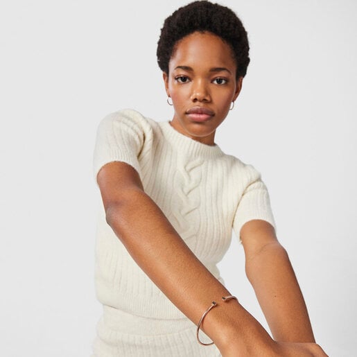 צמיד Motif עשוי ורמיל כסף ורוד בשילוב אבני ספינל