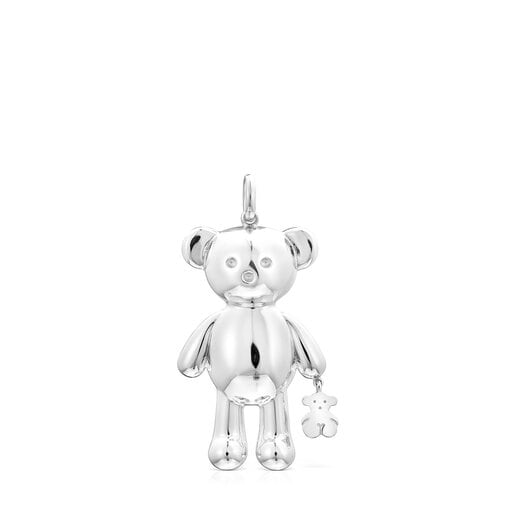 Large Silver Teddy Bear bear Pendant | TOUS