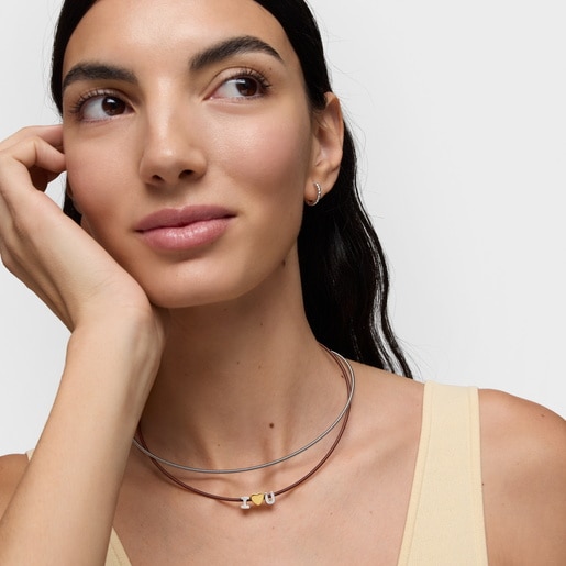 7 mm silver letter U Charm TOUS Mesh Tube