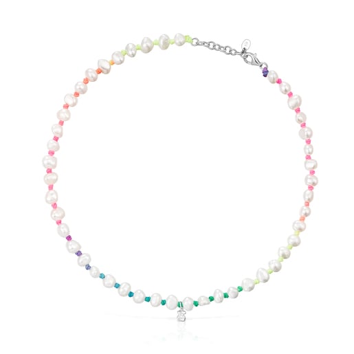 Náhrdelník TOUS Joy Bits z vícebarevného nylonu s perlami