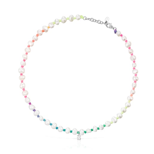 Collar de nylon multicolor con perlas TOUS Joy Bits