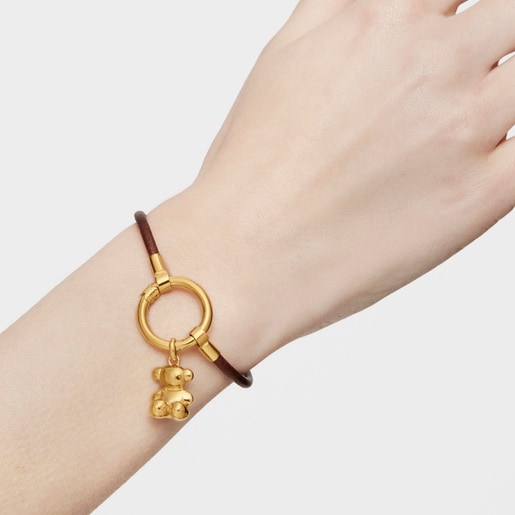 Vermeil Silver and Leather Hold Bracelet