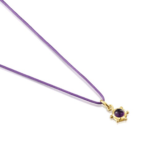 Magic Nature Necklace with amethyst and lilac cord