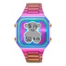 Reloj digital con brazalete de acero IP iridscente D-Bear