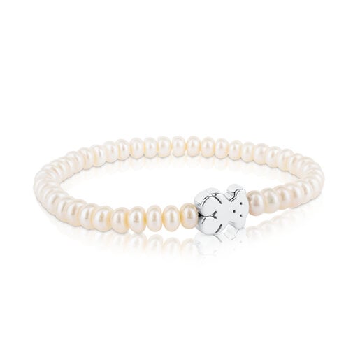 Bracelet with pearls and Silver Bear motif TOUS Sweet Dolls | TOUS