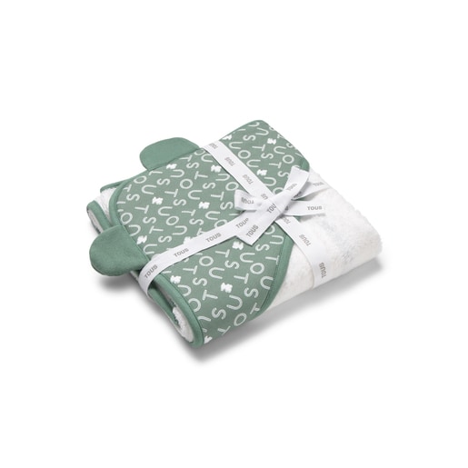 Baby bath cape in Soft green
