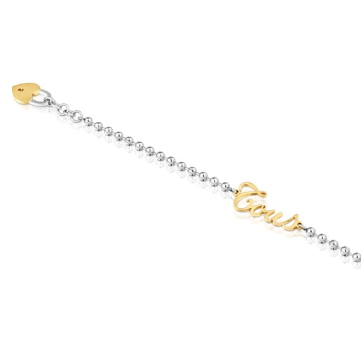 Two-tone steel Chain bracelet with heart charm TOUS Charming