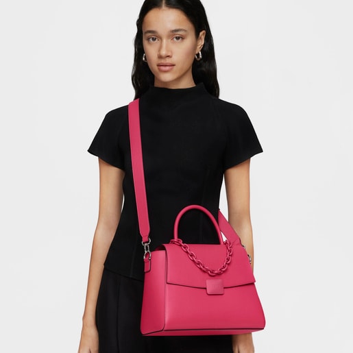 Medium fuchsia-colored City bag TOUS Lucia