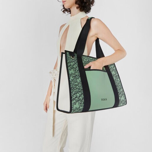 Large khaki TOUS Kaos Mini Evolution Amaya Shopping Bag