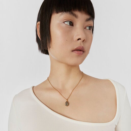 15 mm silver vermeil and dark silver Twiling Pendant