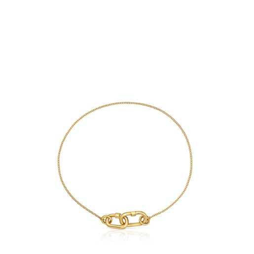 Hold Oval gold double chain Bracelet