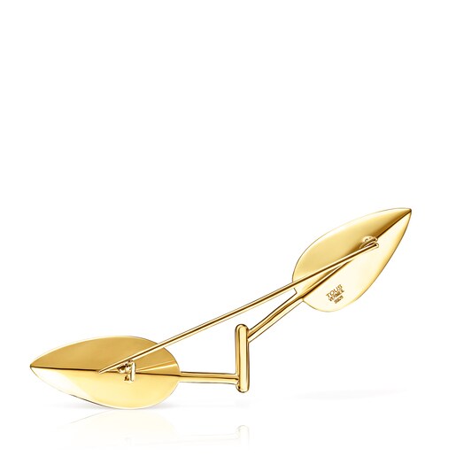 Silver Vermeil Fragile Nature Brooch