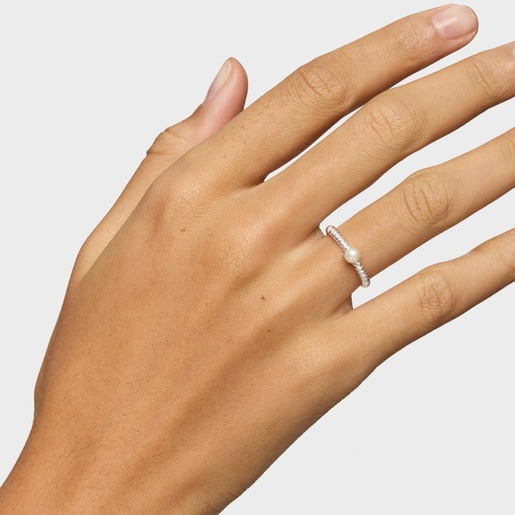 Anillo de plata y perla cultivada TOUS Motivos