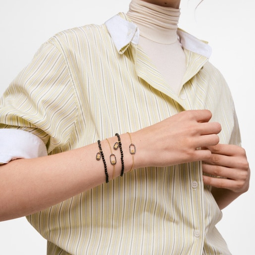 Elastic bracelet with spinels and 18kt gold plating over silver TOUS Camille