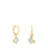 Silver vermeil Gregal blue butterfly Hoop earrings