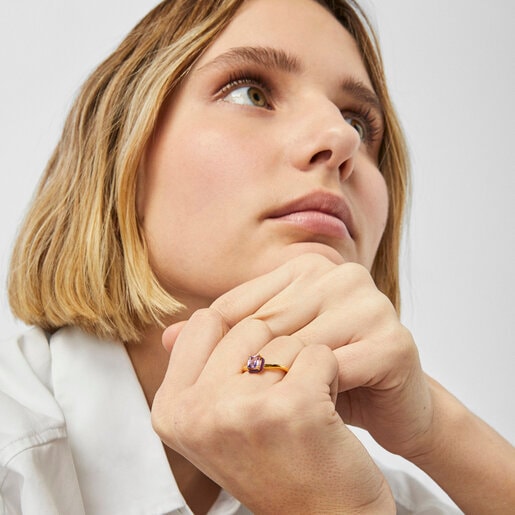 TOUS Vibrant Colors Ring with amethyst and enamel