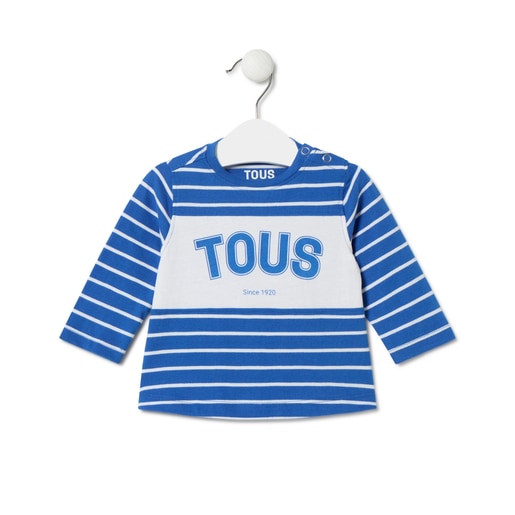 Tous - Striped T-Shirt In Casual Blue - Baumwolle